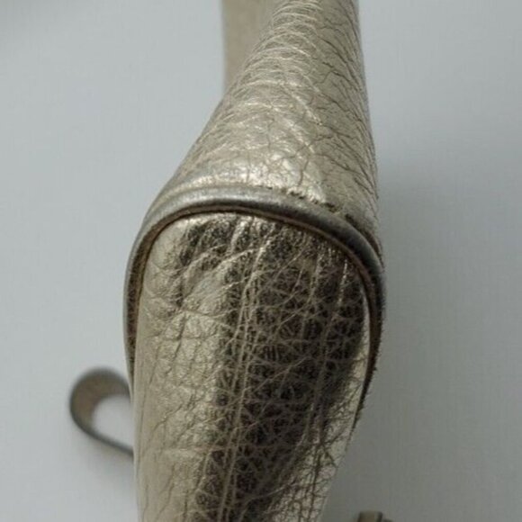 Coach Pebbled Gold Leather Small Zip Tassel Wristlet Removable Strap - Picture 8 of 13